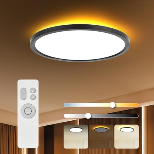 TALOYA Flush Mount Ceiling Light with Remote,3000K-6500K Adjustable,2000K Nightlight,12 Inch,