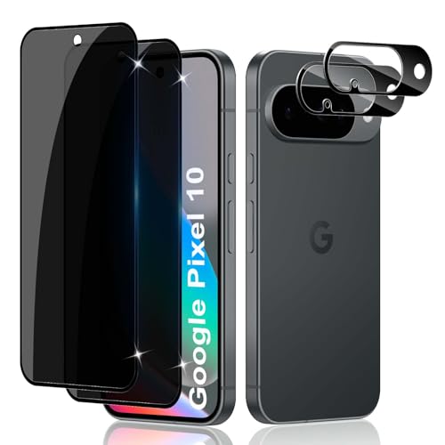 LiiLaa Sichtschutz für Google Pixel 10, 2 Stück Anti Spy Gehärtete Glas Schutz Folie und 2 Stück Kamera Schutzfolie, 9H ...