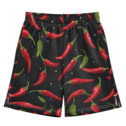 Peppers Spicy Boy's Lightweight Casual Shorts Athletic Summer Shorts with Pockets for Outdoor Hiking Camping - Main Image