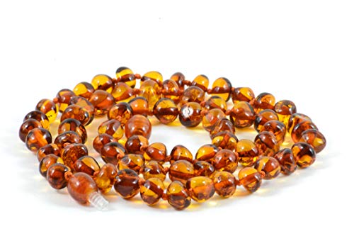 AmberJewellery Bernstein Halsketten für Erwachsene – 50 cm – Damen/Herren – handgefertigt aus zertifizierten baltischen Bernsteinperlen