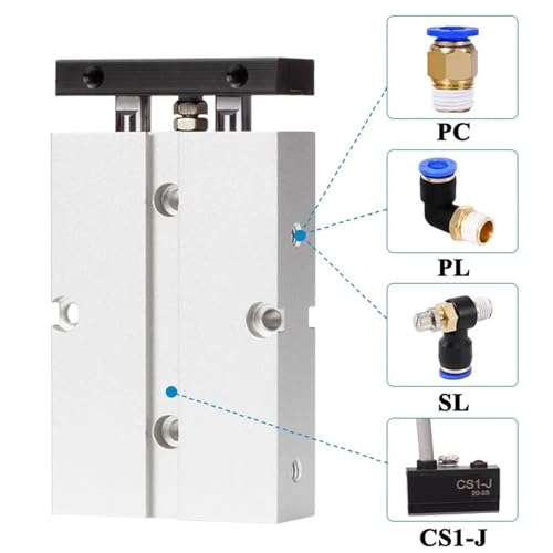 Vérin pneumatique double tige anti-rotation pour guidage précis - 7