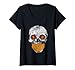 Mujer Divertido Halloween Vintage Skull Shirt Retro Social Distancing Camiseta Cuello V