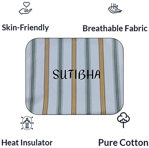 Image of Men's Lattha Traditional Pure Cotton Underwear aka Patta wala Janghiya, Dhari wala / Striped Undergarment, Khadi Latthe Ka Jangia, Nicker,Chaddi; Nade wala kachha with wide Miyani /Asan & Back Pocket & Drawstring /Nada