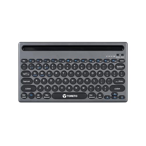 Toreto Bubble Duo Wireless Keyboard with Bluetooth 5.0 & 2.4GHz Dual Mode, Smart Slot Holder, Type-C Charging, Compatible with iOS/Windows/Android – S