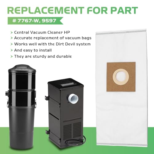 Sac aspirateur central Dirt Devil CV950 CV1500 | Lot de 6 rechanges 7767-W