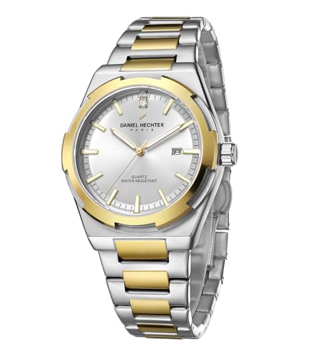 Daniel Hechter Paris Lourmel Collection Classic Watch for Men with Stainless Steel Strap Round Dial, Quartz Movement and Date Function
