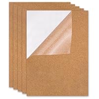Korkplatte Selbstklebend 5 Stück Rechteckig Korkplatten Selbstklebend 1 mm Dicke für die Wand Fußböden Untersetzer Dekoration 21x30 cm