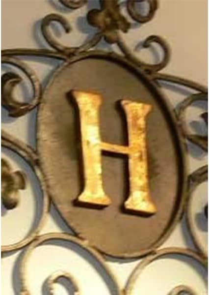 Miniatura 4 de Placa de pared con letra inicial de monograma de hierro verde para interiores y exteriores