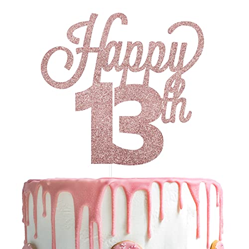 Lingteer Happy 13Th Birthday Cake Topper - Cheers To 13Th Birthday Thirteen Years Old Birthday Party Cake Decorations Sign. #TOP6