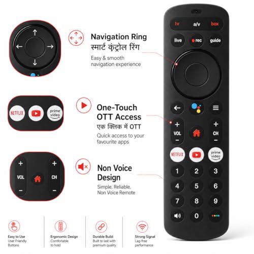 Image of Supreme E-Commerce Remote Control Compatible for Airtel Xstream Set Top Box HD & SD with Non Voice Function with Netflix YouTube (Please Match Old Remote Before Order)