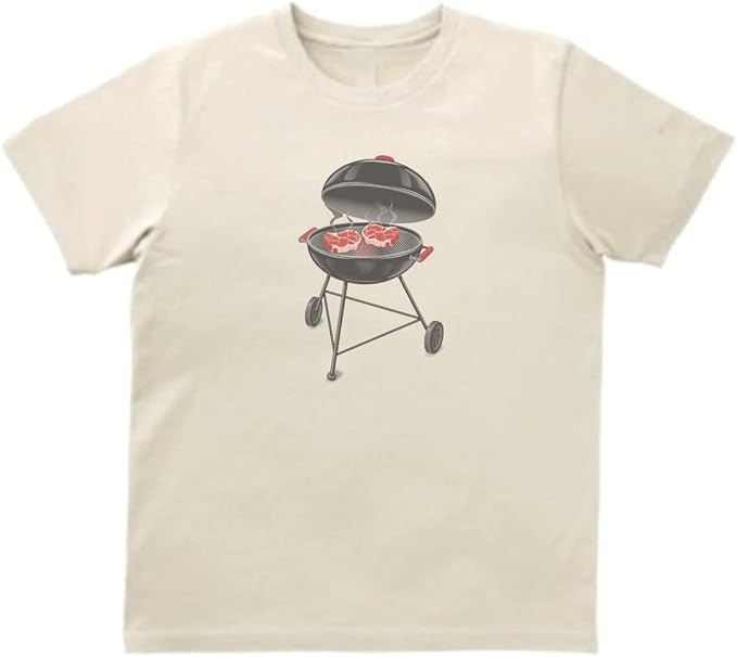 Amazon おもしろデザイン q バーベキュー 半袖 ｔシャツ ライトベージュ V Banst551 Tシャツ カットソー 通販