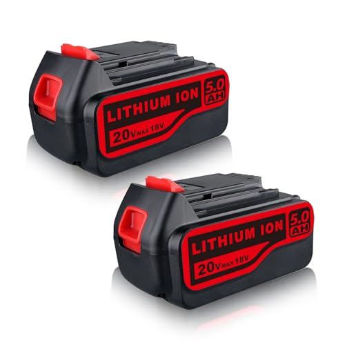 PDstation 2 Stück LB2X4020 5 0Ah 18V/20V Ersatzakku für Black + Decker 18V Akku 20V Max Li-Ion Kompatibel mit Black + Decker Akku 18V BL2018 BL2018-XJ BL1518 BL4018 LBXR20 LBXR2020