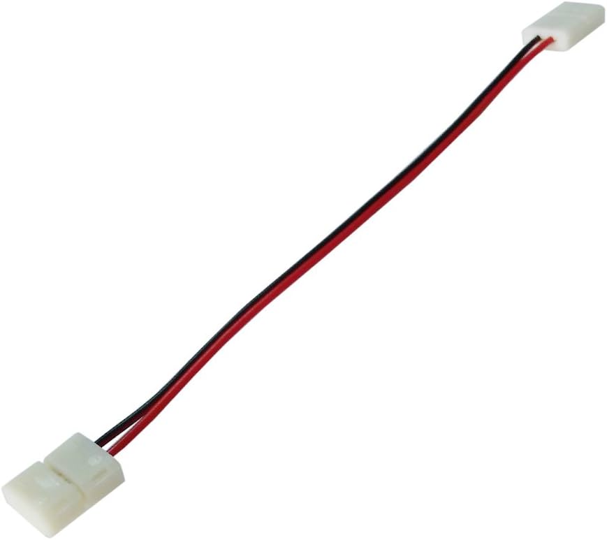 Alightings LED Strip Connector 2 Pin for 8mm Width 3528 2835 Single Color Flex LED Strip Lights, Strip to Strip Jumper