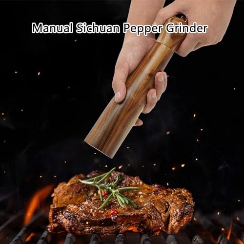 CHENZILIN Manual Wood Salts and Mill Set Adjustable Grinding Mechanism Functional Wood Peppers Mill Practical Grinding Tool