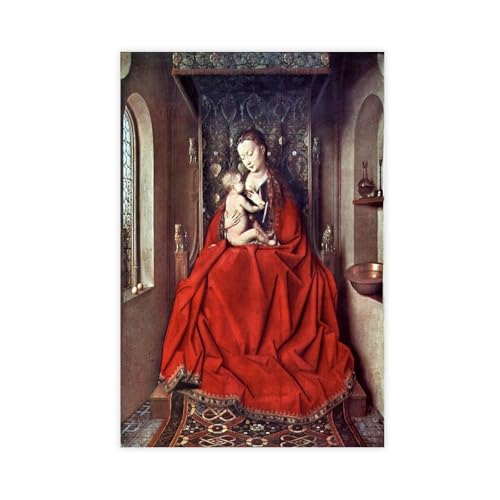 Toile The Lucca Madonna Jan Van Eyck art chrétien flamand sans cadre 30x45 cm