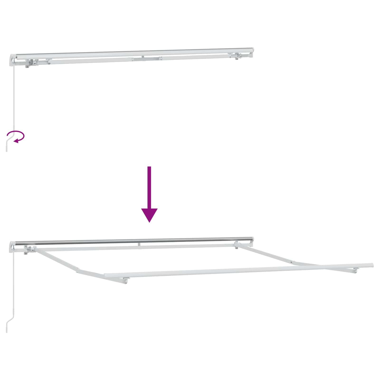 Toldo extensible, 600 x 300 cm, poliéster y aluminio | Manivela manual, tela resistente a la intemperie, marco resistente, montaje en pared, kit completo de montaje