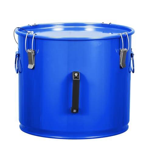 Fryer Grease Bucket 10 Gal, Oil Disposal Caddy, Steel Fryer Oil Transport Container with Rust-proof Coating, Grease Can with Lid & Lock Clips & Filter Bag For Cooking Oil Filtering