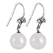 Produktbild 925er Silber Ohrringe Damen, Vintage Weiße Chalcedon Ohrstecker Mode Jade Anhänger Traditionelle Ohrclips Für Liebhaber, Ungewöhnliche Hochzeit Mädchen Ohrstecker Hypoallergen Schmuck Accessoire