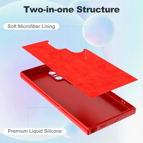 Image of Back Cover for Samsung Galaxy S24 Ultra 5G | Full Camera Protection | Premium Liquid Silicon Case | Flexible Bumper Case for Samsung Galaxy S24 Ultra 5G (Red)