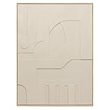 DRW Abstraktes Reliefbild in Beige und Grau, 120 x 90 x 3,8 cm