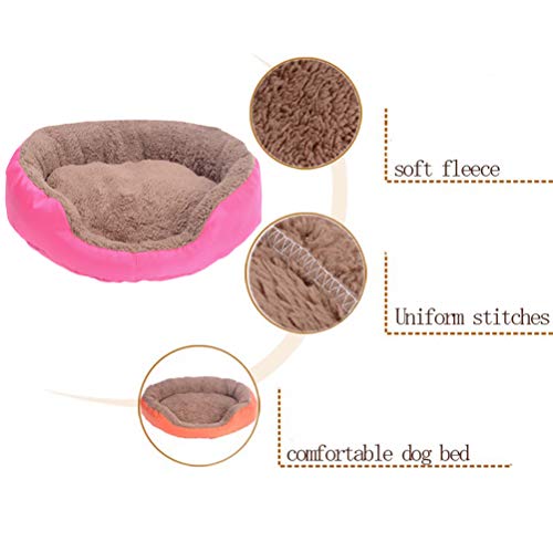Tapete retangular para casa de gato POPETPOP para cachorro cama acolchoado macio (rosa)