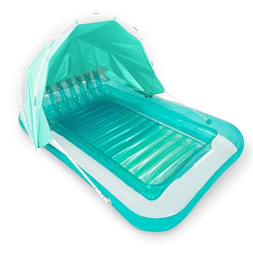 SWIMLINE Suntan Tub, Classic Inflatable Tanning Lounge Float with Adjustable Pillow, 71' Long -...