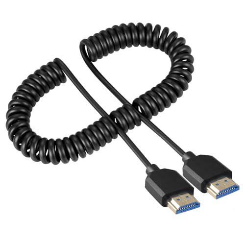 Danfetsoy 8K HDMI Câble enrouleur 3Ft- 6Ft, HDMI Câble en bobine mâle à mâle 48Gbps Supporte 8K@60Hz, 4K@120Hz adapté pour moniteur, ordinateur portable, PC, TV(1,8 m/qt)