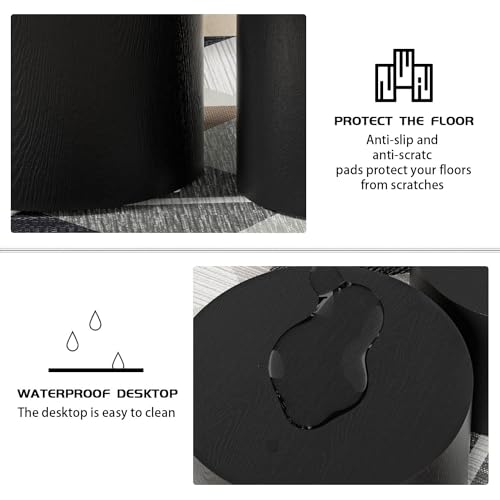 image for ivoros Nesting Coffee Table Set of 2, Modern Round Coffee Table with N