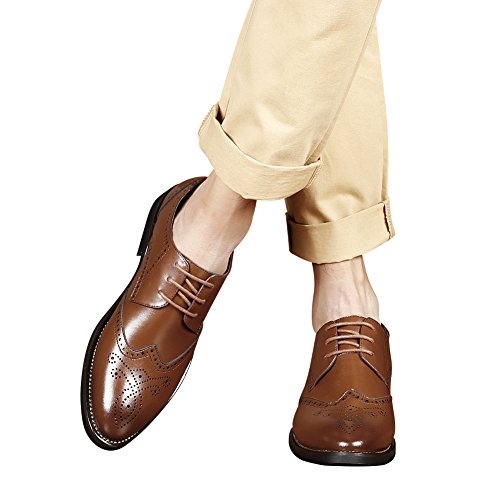 Shenn, Scarpe stringate uomo 42, Marrone