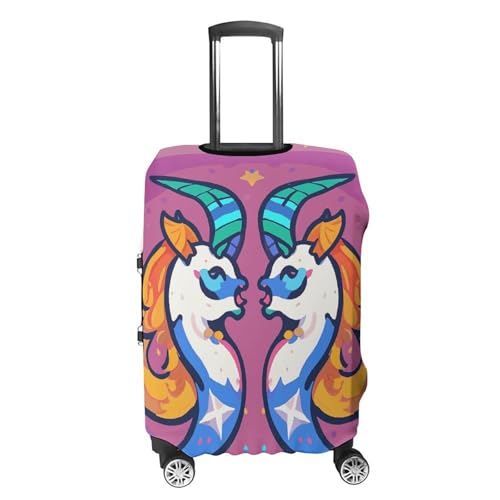 Elastic Luggage Cover Protector Gemini Washable Suitcase Sleeve Durable Travel Suitcase Case Cover with Zipper Openings Fits 19-32 Inch Luggage (M)4