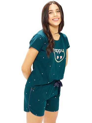 Image of LOTIK Women's Cotton Little Heart Smile Printed Top & Shorts Set