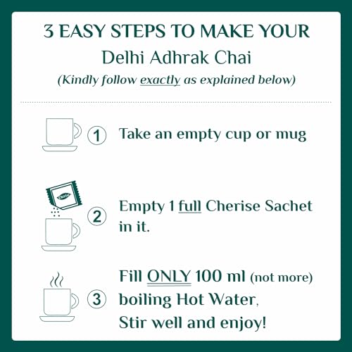 Image of Cherise Instant Tea Premix Sachets Chai Masala | Ready to Mix Delhi Adhrak Chai Powder | Ginger | Black Tea Extract | INSTANT BEVERAGE | Lemongrass | NOURISHING WELLNESS | 23g x 7 Sachets (Pack 2)
