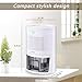Ultra-quiet Mini Dehumidifier, BIOXO Portable Dehumidifier for 1300 cubic feet (172 sq ft) of a Small Space, Safe Dehumidifiers for Basements, Bathrooms, Wardrobes, Bookcases, Filing Cabinets, etc.