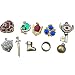 Caja de madera con pendientes o llaveros de The Legend of Zelda Twilight Princess (incluye Trifuerza) Red -10 sets