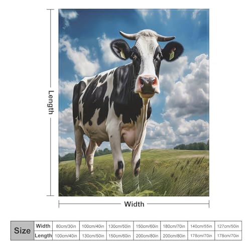 Couverture polaire vache lit lavable machine tissu peluche flannel
