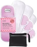 Pixie Cotton Cloth Pads for Feminine Care - 100% Organic Reusable Pads - Ranked 1 for Softest Menstrual Sanitary Napkins - Machine Washable & Includes Free Wet Bag - Menstrual Liner (Mini)