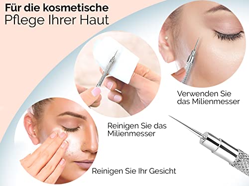 Mitesserentferner Milienöffner Komedonenquetscher aus rostfreiem Edelstahl zum Öffnen von Mitessern und Pickeln