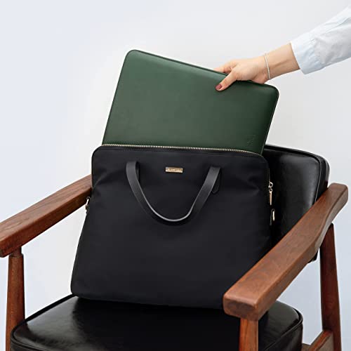 Image of Comfyable Laptop Sleeve 13 Inch Precisely Compatible with MacBook Pro M2 2022 M1 2020-2016 & Mac Air M3 2024 M2 2022 M1 2020, Not Fit Old Versioned MBA /MBP, Faux Leather Cover Case, Green