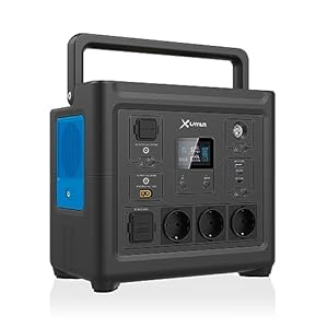 XLayer Powerstation 1000W I 835Wh I tragbare Powerstation I LiFePO4 I Stromgenerator I Mobile Stromversorgung I 8 Anschlüsse I 230V Steckdose I USB-C 100W PD I für Camping, Reisen Outdoor