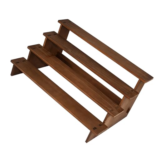 4 層木製ジュエリーディスプレイスタンド多層木製置物ディスプレイ 4 層ラック家庭用およびショップ家の装飾スタンド