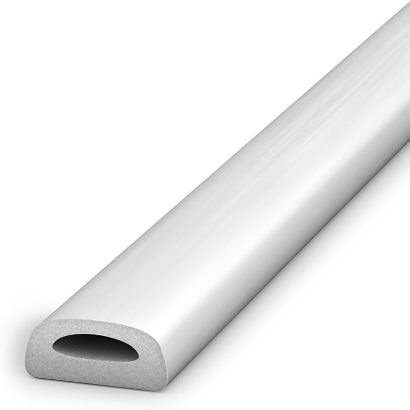 Fita Veda Frestas Tipo D - 4mm Branco - 6 metros Contra Insetos Poeira