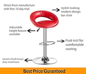 KS Chair Smiley Bar Stool Chair in Red (Pack of 1)