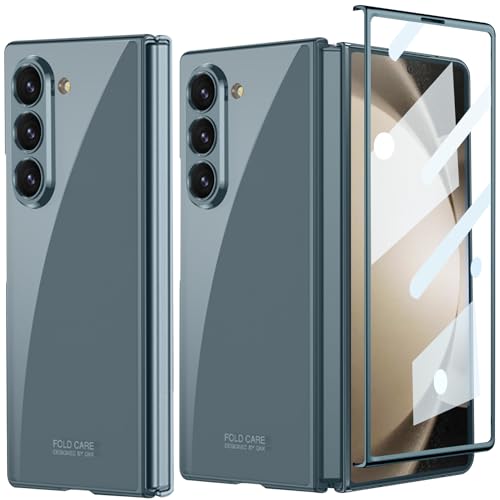 NINKI適応Galaxy Z Fold 6 ケース (SC-55E / SCG28) PC製 背面透明 耐黄変 クリア 耐衝撃 メッキ加工 シンプル 薄型 フィルム一体型 ストラップホール付き 衝撃保護 Samsung Galaxy Z Fold6 5G