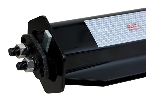 Image of Straight Mud Flap Hanger with Conspicuity Tape,1-1 /8 inch in Mounting Bolt Spacing,30 inch Length. Chromed version and Black version (black)