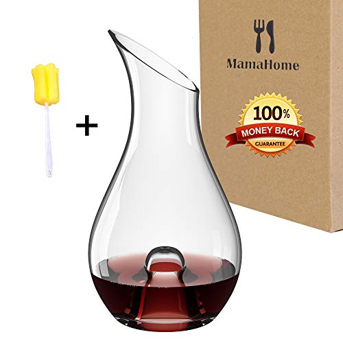 MamaHome | Premium Wine Decanter | 100% Lead-Free Hand Blown Crystal Glass |