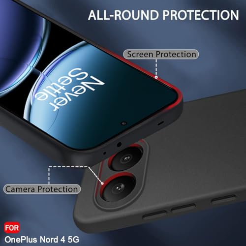 Image of TheGiftKart Sleek Back Cover Case for OnePlus Nord 4 5G | Slim Fit Protective Design | Ultra Matte Finish | Camera Protection Bump | Soft Silicon Back Cover Case for OnePlus Nord 4 (Silicone, Black)