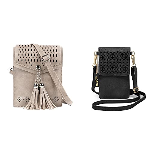 seOSTO Tassel Cell Phone Purse Holder Wallet, Small Crossbody Purse Touchscreen Purse for Women