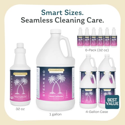 Image of Steam & Go Demineralized Water for Steam Cleaners, Hotel California, 4 x 1 Gallon