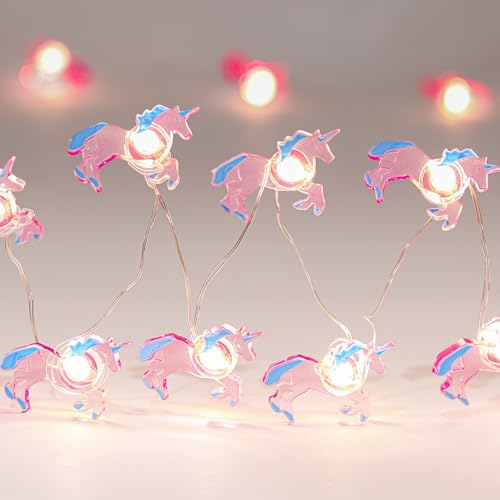 ABOHU Lichterkette Rosa Einhorn, 2M 20 LED Lichterkette Kinderzimmer...