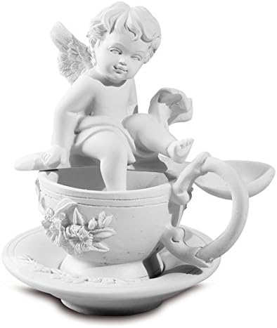 Osiris Trading Set of 4 White Cherubs Sitting on Teacups